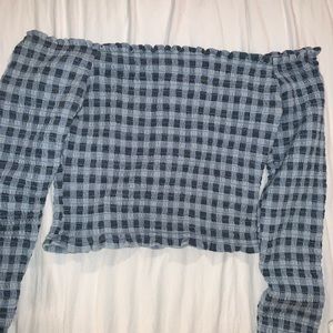 Gingham Off The Shoulder Top